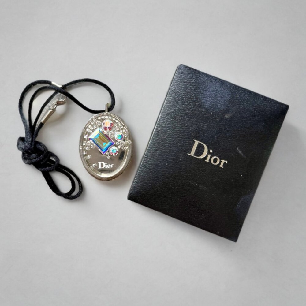 Christian Dior Swarovski Crystal Boreal Pink Glitter Lip Gloss Necklace Pendant